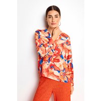 Rich & Royal Printed V-neck Blouse Cherry Tomato Maat: 38 | Blouses Outlet | Dames | Oranje