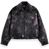 Scotch & Soda Jacquard Bomber Jacket Free Mind Jacquard Maat: XS | Jassen Outlet | Dames | Zwart