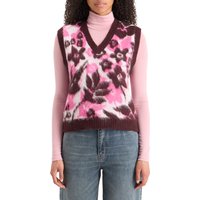 Scotch & Soda Fuzzy V- Neck Jacquard Spencer Winter Floral Maat: L | Gebreide Truien Outlet | Dames | Roze