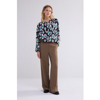 Summum Woman Top Painted Ikat Midnight Blue Maat: 40 | Blouses Outlet | Dames | Blauw