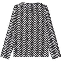 The Kooples Top Sleeves Longues Print Zig Zag Black White Maat: 36 | Blouses Outlet | Dames | Zwart