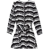 The Kooples Long-sleeved Knotted Short Dress Black/white Maat: 36 | Midi Jurken Outlet | Dames | Zwart