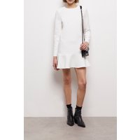 The Kooples Long-sleeved Dress With Frills White Maat: 36 | Mini Jurken Outlet | Dames | Wit