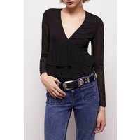 The Kooples Long-sleeved Top With A V-neck Black Maat: 36 | Blouses Outlet | Dames | Zwart