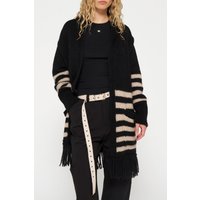 10DAYS Cardigan Knit Stripes Black/light Latte Maat: XL | Jassen Outlet | Dames | Zwart