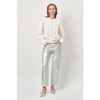 Dante6 Axelle Straight Metallic Jeans Silver Maat: 40 | Pantalons Outlet | Dames | Zilver