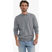 McGregor Fine Merino Polo Long Sleeve Medium Grey Melange Maat: L | Longsleeves Outlet | Heren | Grijs