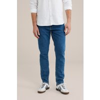 We Fashion 5-pocket Mid Waist Dark Blue Maat: W31L34 | Straight Jeans Outlet | Heren | Blauw