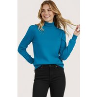EsQualo Sweater Fancy Detail Shldr Basic Knit Petrol Maat: XXL | Sweaters Outlet | Dames | Blauw