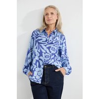 Josephine & Co Armand Blouse Ocean Blue Print Maat: 44 | Longsleeves Outlet | Dames | Blauw