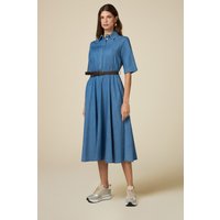 Oltre Tencel Chemisier Dress Light Blue Maat: 48 | Blousejurken Outlet | Dames | Blauw