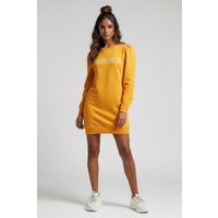 EsQualo Dress Flock Print Orange Maat: S | Mini Jurken Outlet | Dames | Oranje