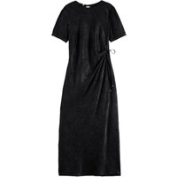 Scotch & Soda Crushed Satin Wrap Dress Black Maat: 38 | Maxi Jurken Outlet | Dames | Zwart
