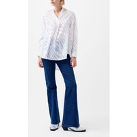French Connection Zebra Devore Popover Winter White Maat: L | Longsleeves Outlet | Dames | Wit