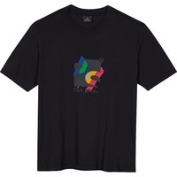 Paul Smith Mens Reg Fit T Shirt Ps Square Black Maat: L | T-shirts met Print Outlet | Heren | Zwart