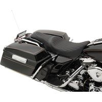 Image of 0801-1133 - Drag Specialties Caballero 2 Up Diamond Vinyl Seat For Harley Davidson FLHR 1340 1997-1998 - Black