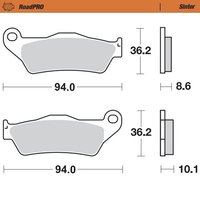 405402 - Moto Master RoadPRO Sinder Brake Pad Rear For BMW K 1200 R 2005-2008