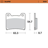 401802 - Moto Master RoadPRO Sinder Brake Pad Rear For Yamaha BT 1100 2002-2006