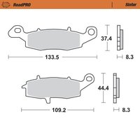 404102 - Moto Master RoadPRO Sinder Brake Pad Rear For Kawasaki ZR-7S