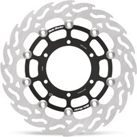 112068 - Moto Master Flame Series Floating Brake Disc For Suzuki GSX-R 750 - Black/Silver