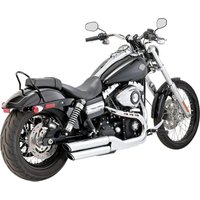 Image of 16845 - Vance & Hines 3" Round Twin Slash Silencers For Harley Davidson FXDF 1584 2008-2011 - Chrome