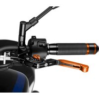 24TNT - Puig Extendable Folding V3 Clutch Lever For Ducati 1098 2007-2008 - Orange Extender With Orange Selector