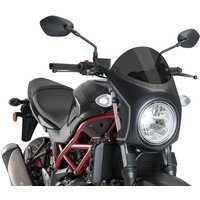 Image of 3169F - Puig Retro Black Semi Fairing & Screen 195mm For Suzuki SV 650 2016-2025 - Dark Smoke