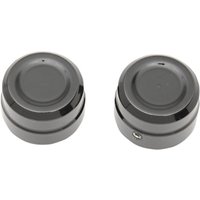 Image of 0214-0831 - Drag Specialties Billet Axle Cap For Harley Davidson XL 1200 C 2008-2020 Front - Black/Semi-Gloss