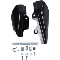 Image of 090526 - Drag Specialties Frame Mounted Heat Deflectors For Harley Davidson FLHR 1450 2001-2003 - Black