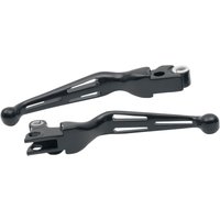 Image of H07-0587B - Drag Specialties Slotted Wide Blade Lever Set For Harley Davidson FLHR 1584 2008 - Black