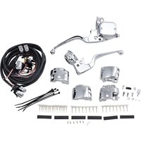 Image of H07-0751AK - Drag Specialties Handlebar Control Kit with Mechanical Clutch For Harley Davidson FLHR 1340 1996-1998 - Chrome