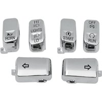 H18-033500-C - Drag Specialties Switch Cap Kit For Harley Davidson FLHR 1340 1996-98 - Chrome