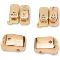 Image of H18-0335GO-C - Drag Specialties Switch Cap Kit For Harley Davidson FLS 1690 2012-2013 - Gold