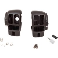 Image of 07-0530ABMB - Drag Specialties Handlebar Switch Housing Kit For Harley Davidson FLHT 1340 1996-1998 - Black