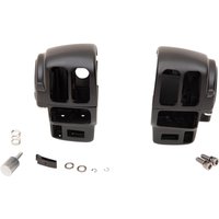 Image of 07-0531ABMB - Drag Specialties Handlebar Switch Housing Kit For Harley Davidson FLHTCU 1340 1996-1997 - Black