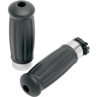17-0558 - Drag Specialties Vintage Style Grips For Harley Davidson FLD 1690 2012-2013 - Black/Chrome