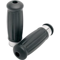 Image of 17-0559T - Drag Specialties Vintage Style Grips For Harley Davidson FLDE 1750 2018-2020 - Black/Chrome