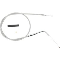 Image of 5332500B - Drag Specialties Stainless Braided Throttle Cable For Harley Davidson FLD 1690 2012-2013 78 cm (30-3/4") - Silver/Unfinished