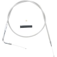 Image of 5331106B - Drag Specialties Stainless Braided Throttle Cable For Harley Davidson FLHR 1340 1994-1995 115.5 cm (45-1/2") - Silver/Unfinished