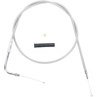 Image of 5331108B - Drag Specialties Stainless Braided Throttle Cable For Harley Davidson FLHR 1340 1994-1995 122 cm (48") - Silver/Unfinished
