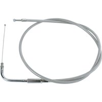Image of 5333600B - Drag Specialties Stainless Braided Throttle Cable For Harley Davidson XL 1200 C 2007-2020 76 cm (30") - Silver/Unfinished