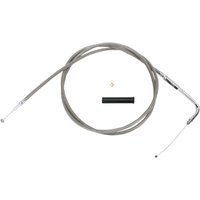 Image of 5332158B - Drag Specialties Stainless Braided Throttle Cable For Harley Davidson FLD 1690 2012-2013 147.5 cm (58") - Silver/Unfinished
