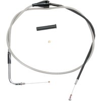Image of 5342852B - Drag Specialties Braided Idle Cable For Harley Davidson FLHR 1450 2002-2003 132 cm (52") - Silver/Unfinished