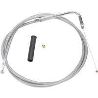 Image of 5331150B - Drag Specialties Stainless Braided Throttle Cable For Harley Davidson FLHR 1340 1994-1995 127 cm (50") - Silver/Unfinished