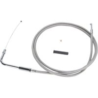 Image of 5331154B - Drag Specialties Stainless Braided Throttle Cable For Harley Davidson FLHR 1340 1994-1995 137 cm (54") - Silver/Unfinished