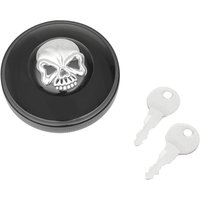 03-0320ABS-A - Drag Specialties Screw-In Locking Skull Fuel Cap For Harley Davidson FLD 1690 2012-2013 - Black/Chrome