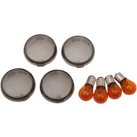 12-0201 - Drag Specialties Smoked Turn Signal Lens Kit For Harley Davidson FLS 1690 2012-2016 Fits Front Or Rear Smoke