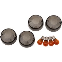 12-0202 - Drag Specialties Smoked Turn Signal Lens Kit For Harley Davidson XL 1200 C 1999-2000 Fits Front Or Rear Smoke
