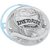 30-0152BA - Drag Specialties Live To Ride Points Cover For Harley Davidson FLH 1340 1979-1984 - Black/Chrome