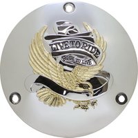 33-0010DA - Drag Specialties Live to Ride Derby Cover For Harley Davidson FLH 1340 1979-1984 - Gold/Silver
